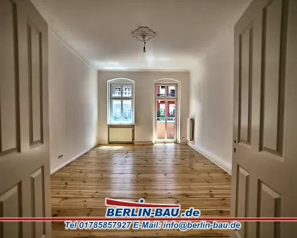 Berlin-wohnung-renovierung 6 Wohnzimmer, gespachtelte Wände und Decken